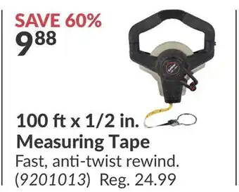 Princess Auto 100 ft x 1/2 in. Measuring Tape offer