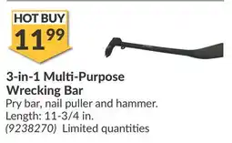 Princess Auto 3-in-1 Multi-Purpose Wrecking Bar offer