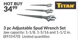 Princess Auto 3 pc Adjustable Spud Wrench Set offer