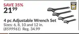 Princess Auto 4 pc Adjustable Wrench Set offer