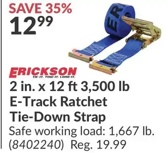 Princess Auto E-Track Ratchet Tie-Down Strap offer