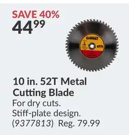 Princess Auto 10 in. 52T Metal Cutting Blade offer