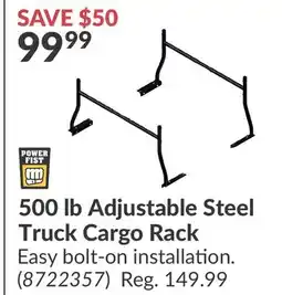 Princess Auto 500 lb Adjustable Steel Truck Cargo Rack offer