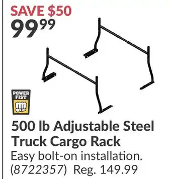 Princess Auto 500 lb Adjustable Steel Truck Cargo Rack offer