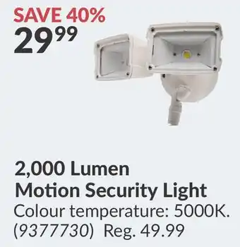 Princess Auto 2, 000 Lumen Motion Security Light offer