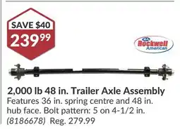 Princess Auto 2,000 lb 48 in. Trailer Axle Assembly offer