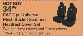 Princess Auto CAT 2 pc Universal Mesh Bucket Seat and Headrest Cover Set offer