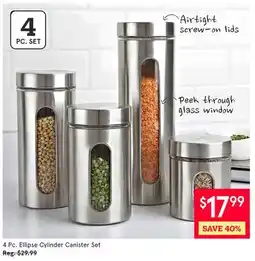 Kitchen Stuff Plus 4 Pc. Ellipse Cylinder Canister Set offer