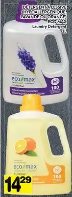 Supermarché PA DÉTERGENT À LESSIVE (HYPOALLERGÉNIQUE, LAVANDE OU ORANGE) ECO MAX | Laundry Detergent offer