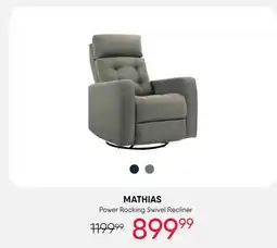 Meubles RD MATHIAS Power Rocking Swivel Recliner offer