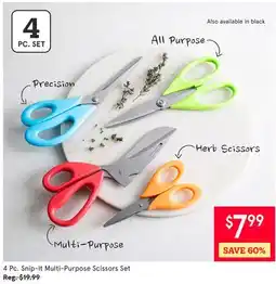 Kitchen Stuff Plus 4 Pc. Snip-It Multi-Purpose Scissors Set offer