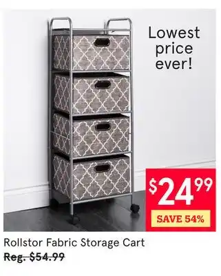 Kitchen Stuff Plus Rollstor Fabric Storage Cart offer