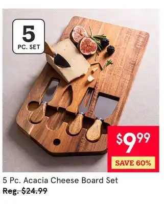 Kitchen Stuff Plus 5 Pc. Acacia Cheese Board Set offer