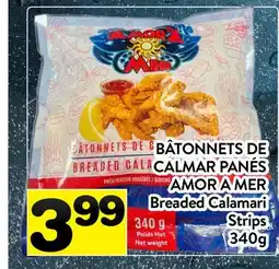 Supermarché PA BÂTONNETS DE CALMAR PANÉS AMOR A MER | BREADED CALAMARI offer