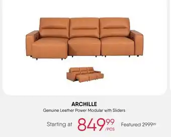 Meubles RD ARCHILLE Genuine Leather Power Modular with Sliders offer