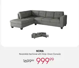 Meubles RD NORA Reversible Sectional with Drop-Down Console offer