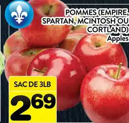 Supermarché PA POMMES (EMPIRE, SPARTAN, MCINTOSH OU CORTLAND) offer