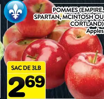 Supermarché PA POMMES (EMPIRE, SPARTAN, MCINTOSH OU CORTLAND) offer