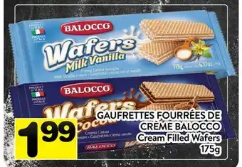 Supermarché PA GAUFRETTES FOURRÉES DE CRÈME BALOCCO | Cream Filled Wafers offer