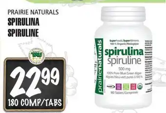 Marches Tau SPIRULINE PRAIRIE NATURALS offer