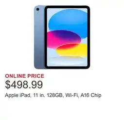 Costco Apple iPad, 11 in. 128GB, Wi-Fi, A16 Chip offer