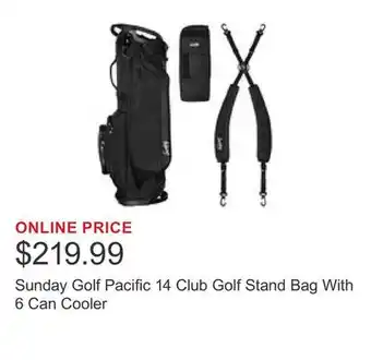 Costco Sunday Golf Pacific 14 Club Golf Stand Bag With 6 Can Cooler offer