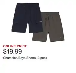 Costco Champion Boys Shorts, 2-pack offer