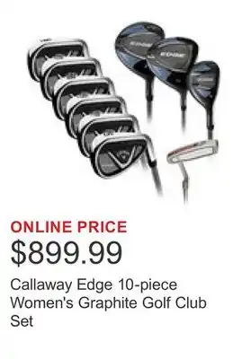 Costco Callaway Edge 10-piece Women's Graphite Golf Club Set offer