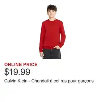 Costco Calvin Klein - Chandail à col ras pour garçons offer