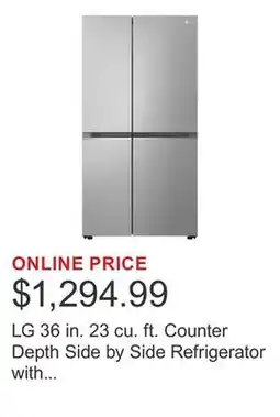 Costco LG 36 in. 23 cu. ft. Counter Depth Side by Side Refrigerator with Door Cooling+ offer