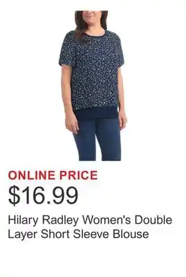 Costco Hilary Radley Women's Double Layer Short Sleeve Blouse offer