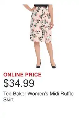 Costco Ted Baker Women's Midi Ruffle Skirt offer