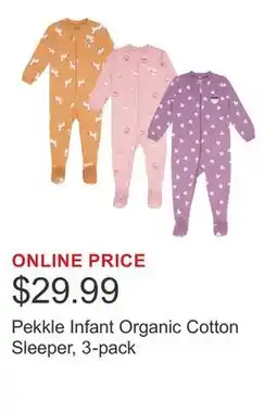 Costco Pekkle Infant Organic Cotton Sleeper, 3-pack offer