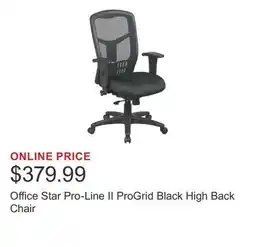 Costco Office Star Pro-Line II ProGrid Black High Back Chair offer