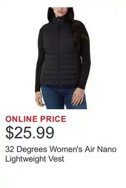 Costco 32 Degrees Women's Air Nano Lightweight Vest offer