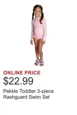 Costco Pekkle Toddler 3-piece Rashguard Swim Set offer