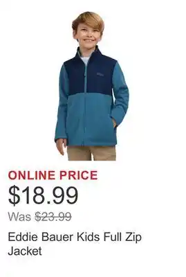 Costco Eddie Bauer Kids Full Zip Jacket offer