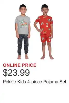 Costco Pekkle Kids 4-piece Pajama Set offer