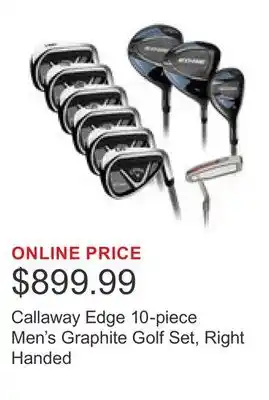 Costco Callaway Edge 10-piece Men's Graphite Golf Set, Right Handed offer