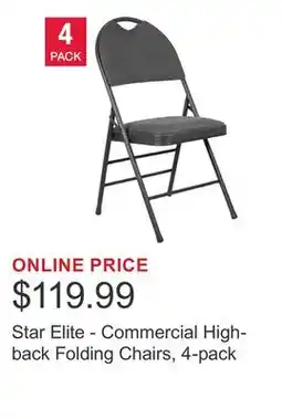 Costco Star Elite - Commercial High-back Folding Chairs, 4-pack offer