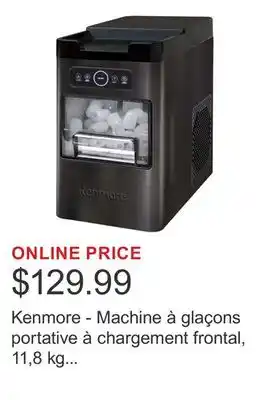 Costco Kenmore - Machine à glaçons portative à chargement frontal, 11,8 kg (26 lb), acier inoxydable offer