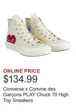 Costco Converse x Comme des Garçons PLAY Chuck 70 High Top Sneakers offer