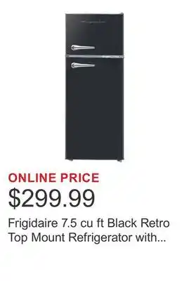 Costco Frigidaire 7.5 cu ft Black Retro Top Mount Refrigerator with Classic Chrome Handle offer