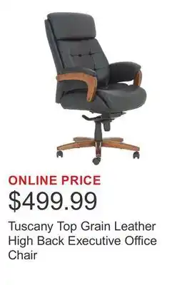 Costco Tuscany Top Grain Leather High Back Executive Office Chair offer