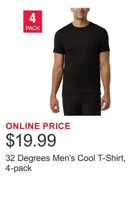 Costco 32 Degrees Men's Cool T-Shirt, 4-pack offer