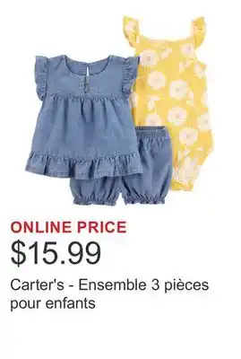 Costco Carter's - Ensemble 3 pièces pour enfants offer