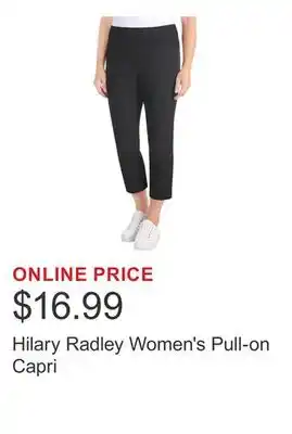 Costco Hilary Radley Women's Pull-on Capri offer