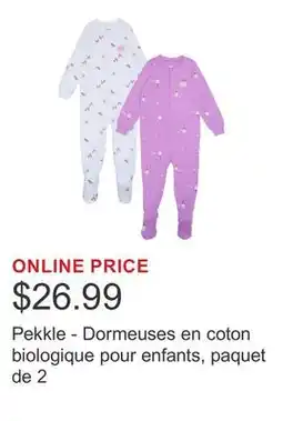 Costco Pekkle - Dormeuses en coton biologique pour enfants, paquet de 2 offer