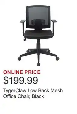 Costco TygerClaw Low Back Mesh Office Chair, Black offer