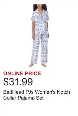 Costco BedHead PJs Women's Notch Collar Pajama Set offer